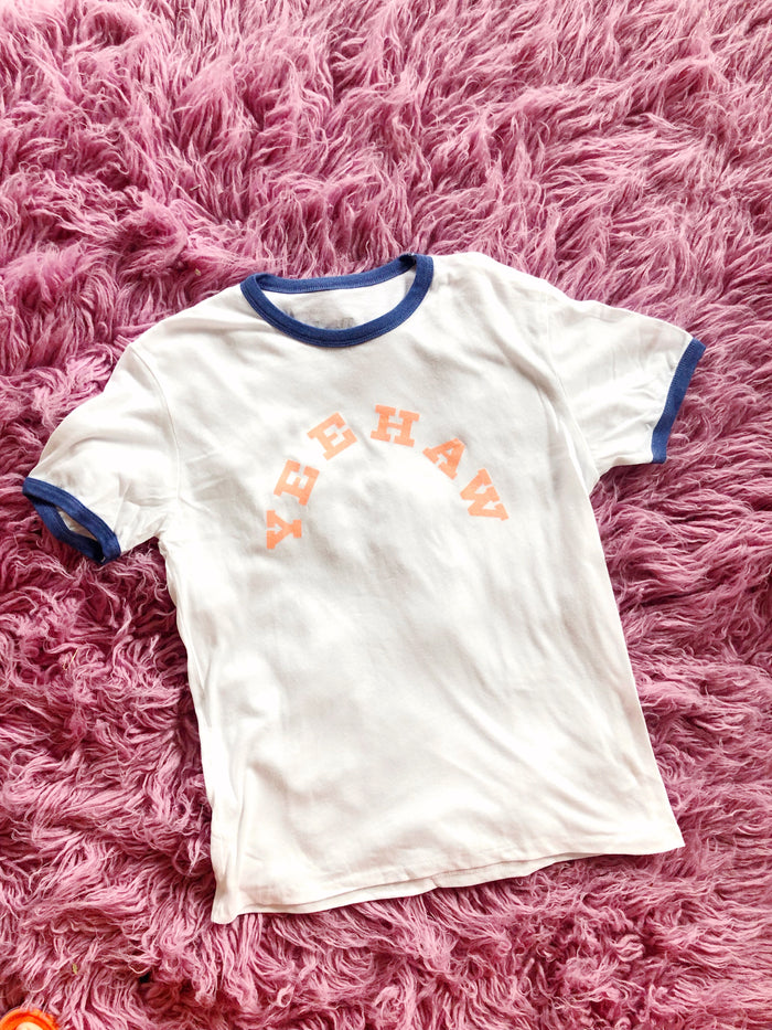 Yeehaw Blue Ringer Tee