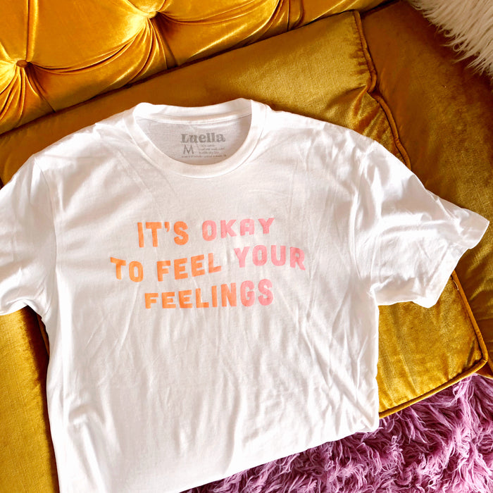 Feel Your Feelings White Tee